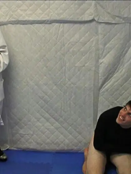 Crazy guy receives special treatment at the...