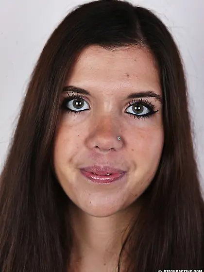 Foxy brunette wearing black