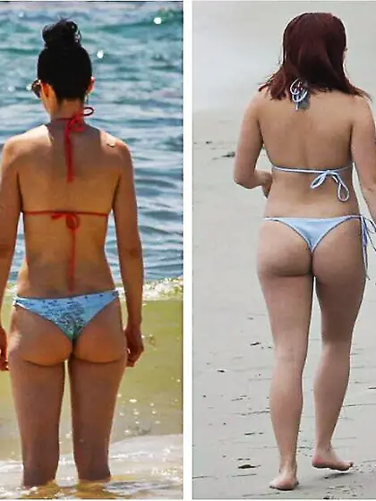 Bikini butt battle -Krysten Ritter vs Ariel Winter
