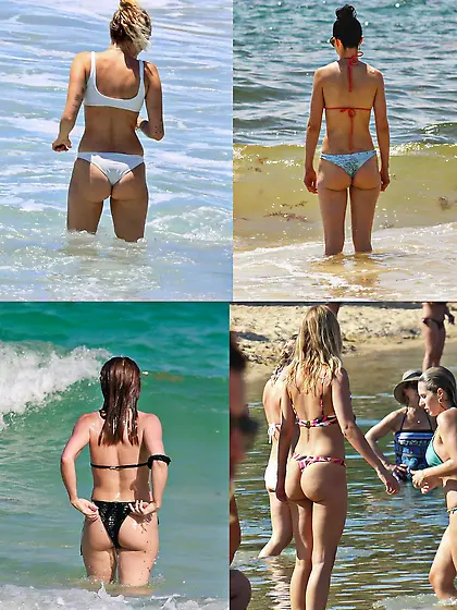 ass battle: Miley, Kristen,  Julianne,  Kimberley