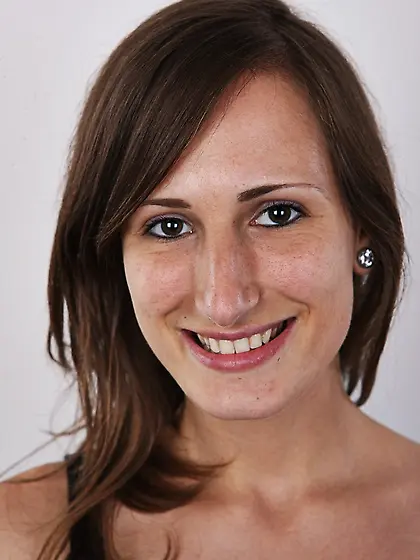 Gorgeous brunette peels black