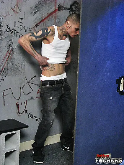 Tattooed dude white shirt