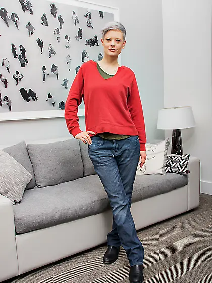 Skinny amateur gal takes off all clothes to expose big breasts a