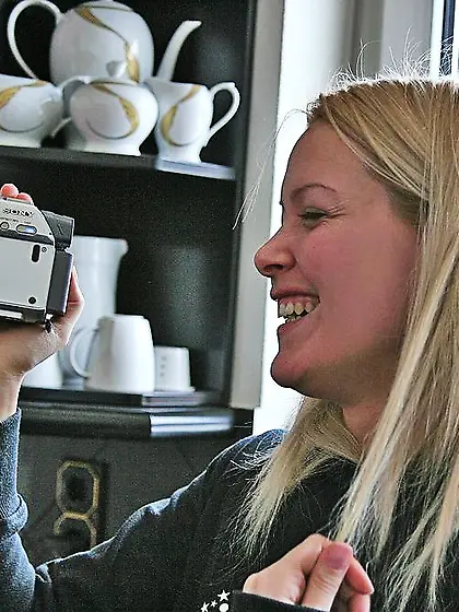 Sophie Moone strips her tight denim shorts off and shows us her