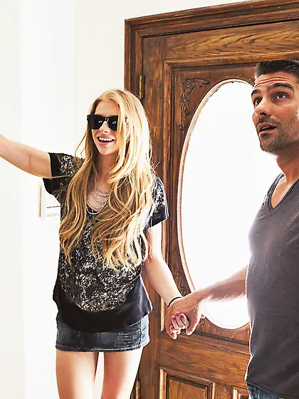 Avril Hall spreads her sexy legs for the camera and gets nailed