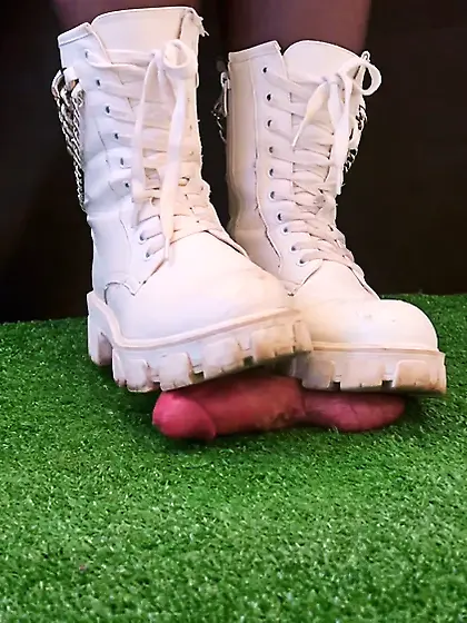 Combat Girl Marching on Your Cock and Balls