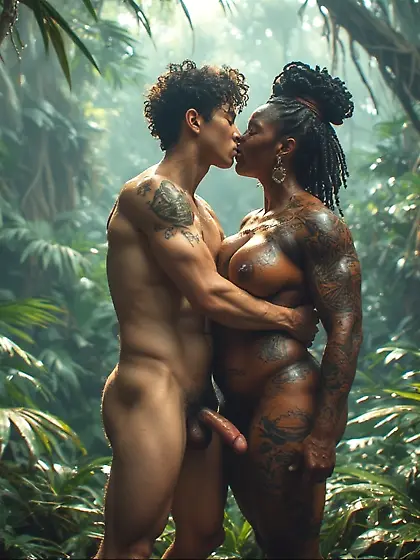 Young Asian Boy ends up with African Warrior