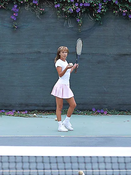 Instead of tennis playing cock crazy Mariah Milano strips and fo