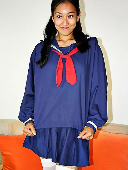 Naughty asian blue school