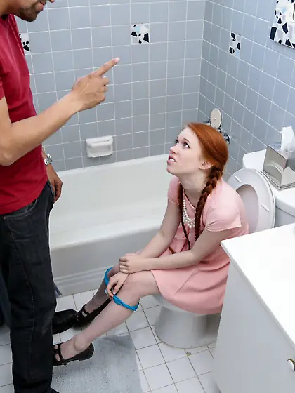 Pigtailed cutie Dolly Little gets her shaved pussy drilled