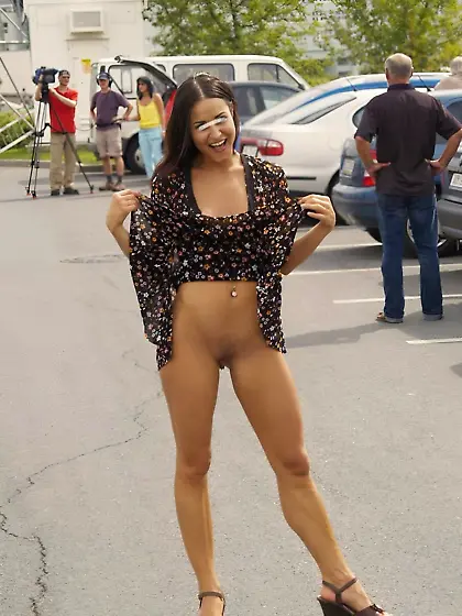 Thays public flashing exhibitionist sexy wife