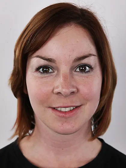 Cute redhead printed black