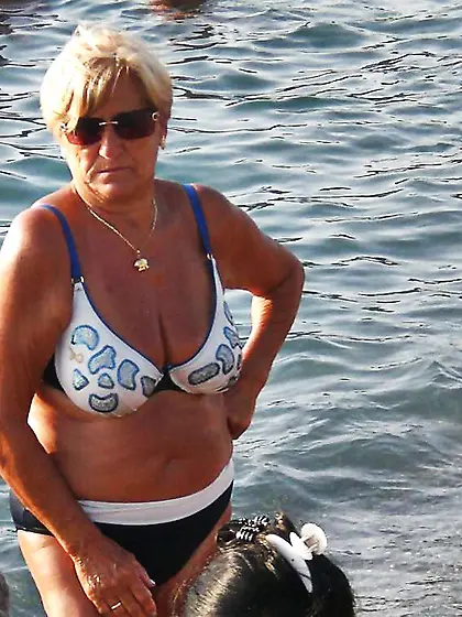 Granny plumper beach