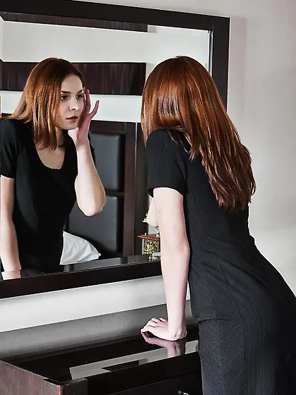 Hot redhead Guerlain A has a bitchin' little body that she gladl