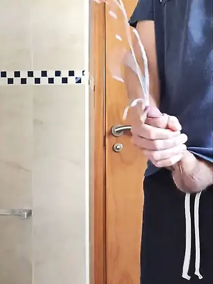 Powerful Cumshot Frozen in Mid Air