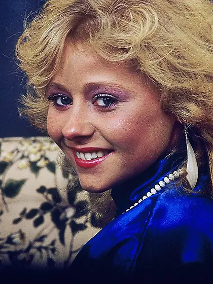 Blonde hottie blue dress