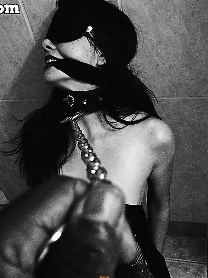 Black stud jeering blindfolded