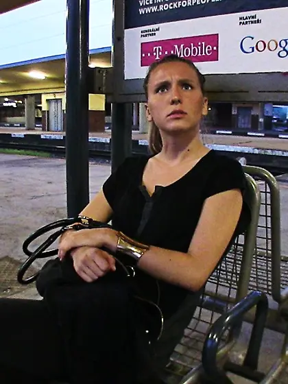 Elegant blonde tight pussy