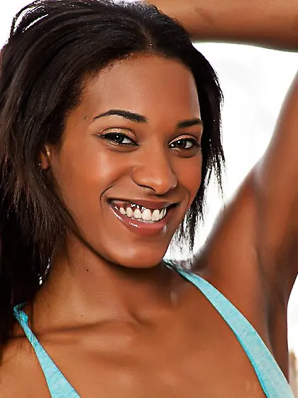 Black babe Nicky Payne fools around and having taken panty off e