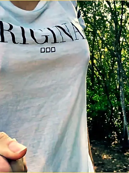 Wifey goes braless walking around the golf course