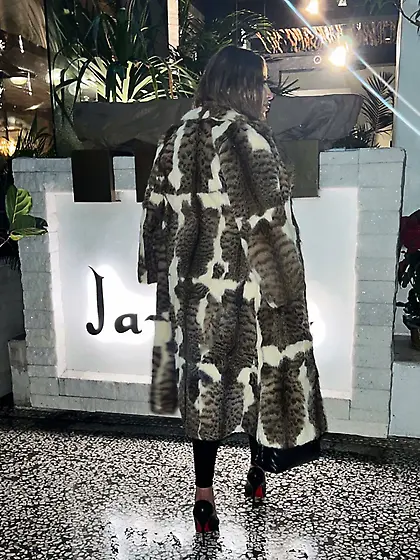 Wild cat fur coat