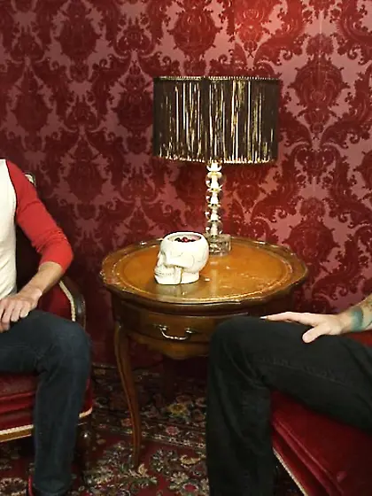 Red bearded guy inked