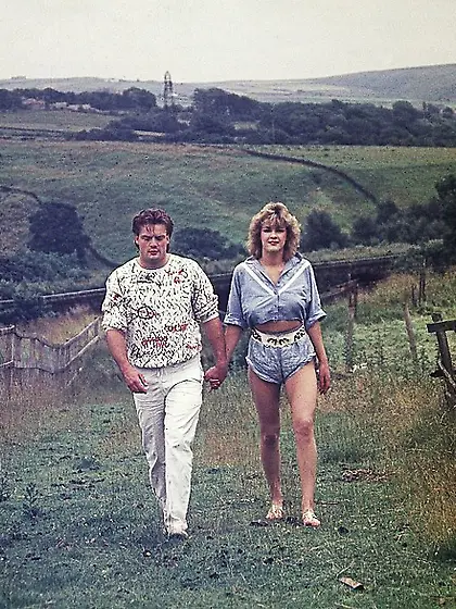 Pretty chick wearing blue