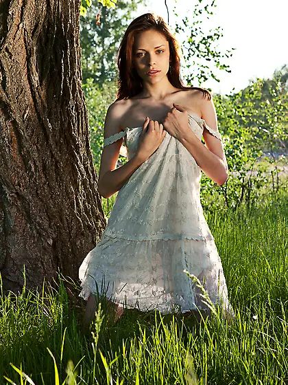 Naked cutie in the woods