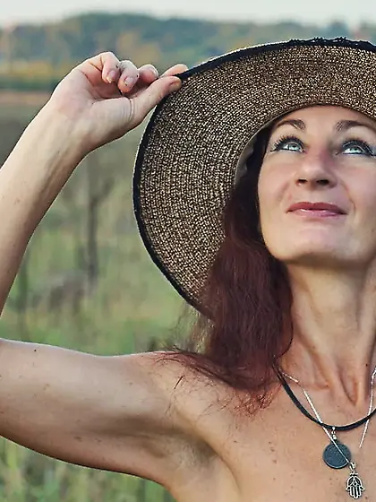 In the Hat on autumn landscape