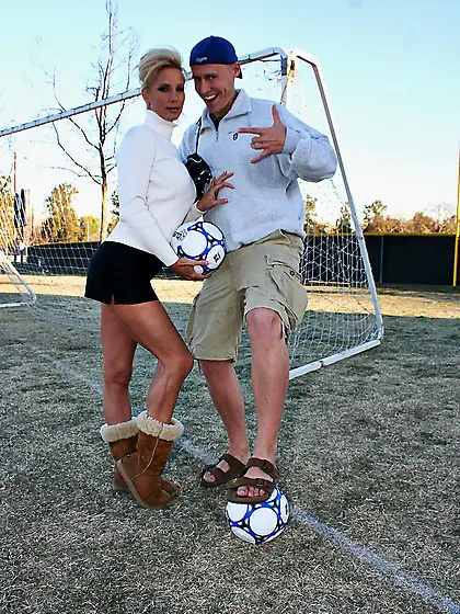 Busty blonde babe TJ Hart slurps on big fat schlong and gets nai