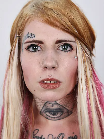 Edgy girl with a sexy body showing off her goodies solo