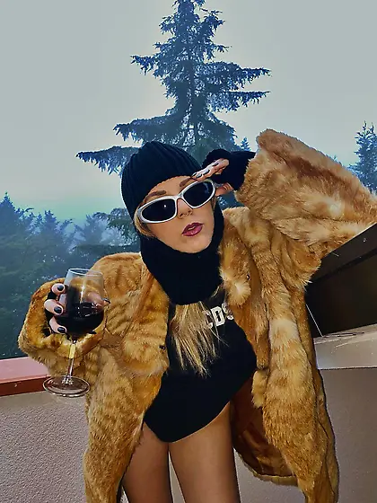 Wild cat fur coat