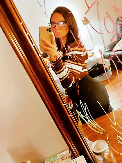 I posed in a striped tight sweater for my 70f lesbian maid