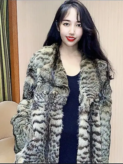 Wild cat fur coat