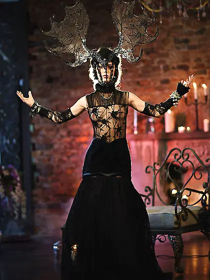 Sizzling hot brunette sits