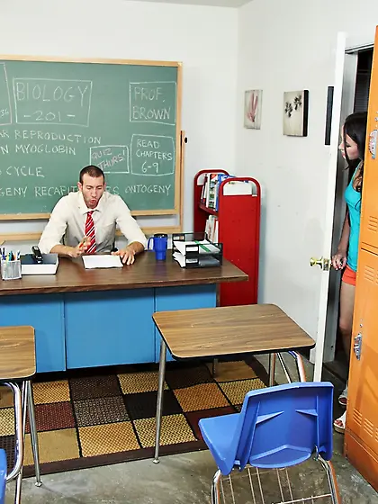 Teacher's cock goes hard for charming student who can't pass the