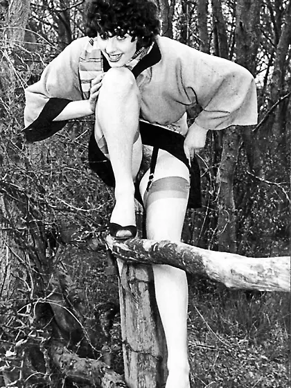 Brunette pantyhose vintage