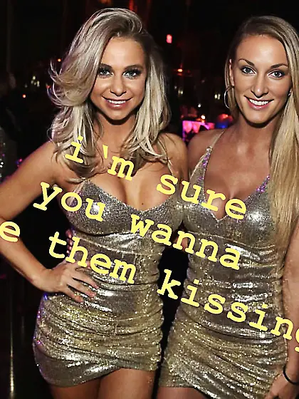 hot party chicks in golden dresses
