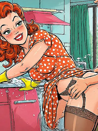 Helping mom in the kitchen