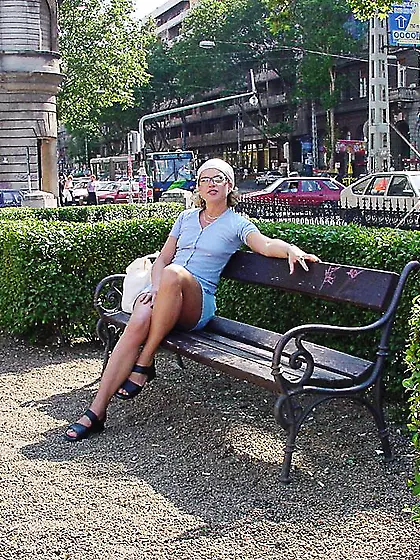 Cock craving Tatjana without panties friskily spreading her long