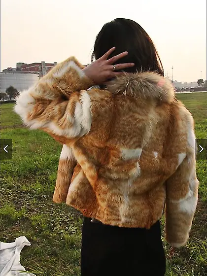 Wild cat fur coat
