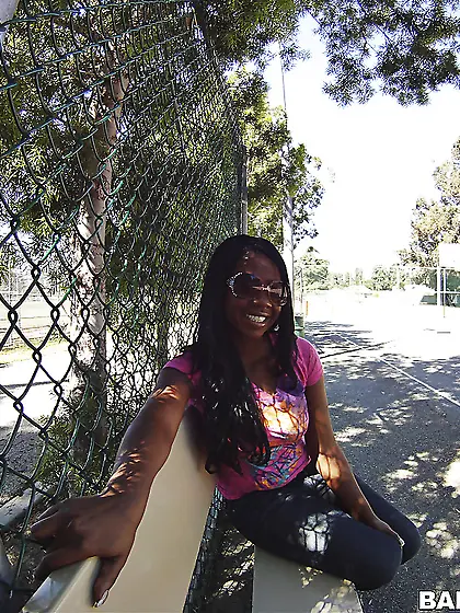 American adorable ebony babe