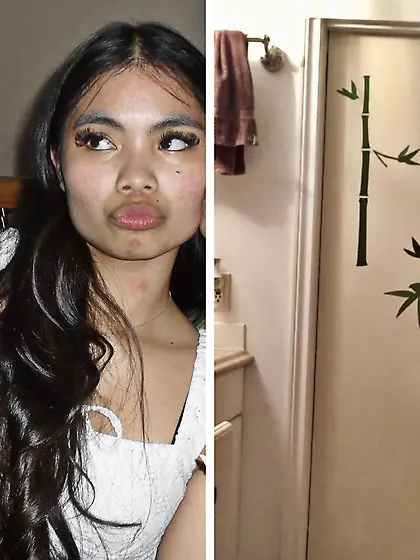 Filipina sister topless after shower