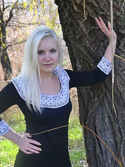 White girl brown hair