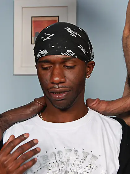 Hot black guy silently