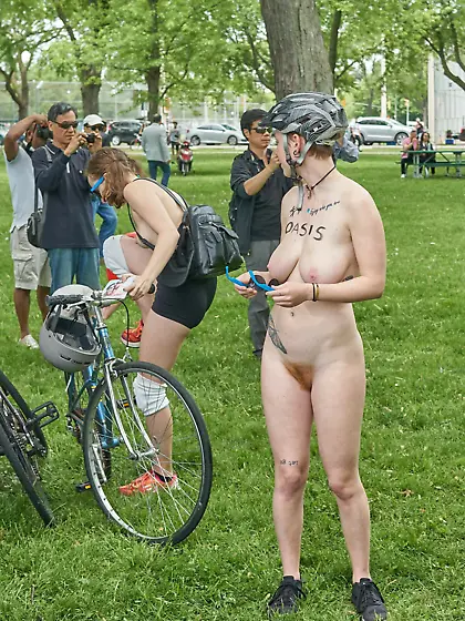 hairy red head with big boobs butt naked in public