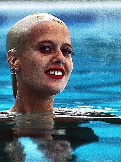 Cute blonde sucking huge