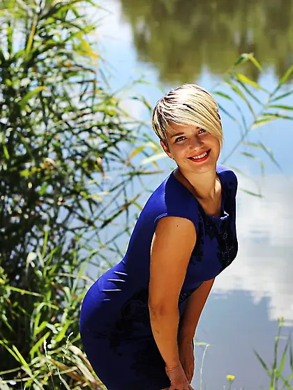 White girl with blonde hair and big tits