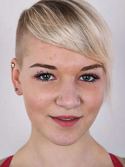 Yopung short hair blonde