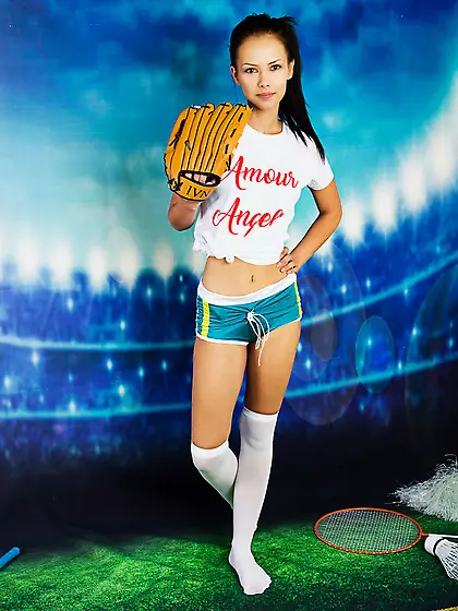 Fragile brunette Empera loves sport activities and even more pos